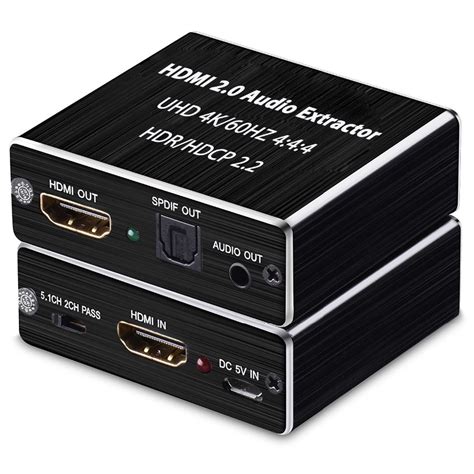 Iseebiz HDMI 2.0 Audio Extractor Splitter 4K 60HZ HDMI To HDMI SPDIF Audio Extractor Optical 3 ...