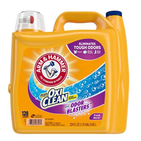 Arm & Hammer Plus OxiClean Odor Blasters Fresh Burst, 128 Loads Liquid Laundry Detergent, 224 Fl ...