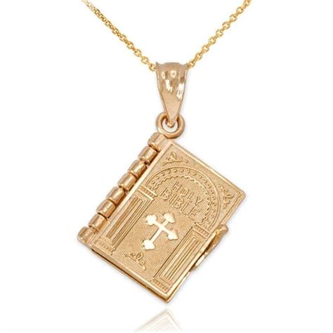 Amazon.com: NC88 Religion Women Necklace Gold Color Openable Holy Bible Book Pendant Necklaces ...