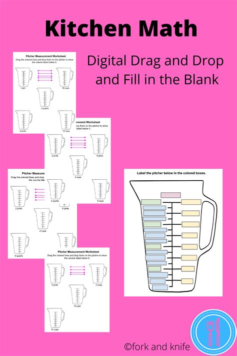 Kitchen Measurement Digital Worksheet | Math measurement, High school ...