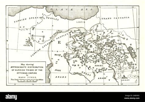 'Map showing Approximate Distribution of Kurdish Tribes of the Ottoman ...