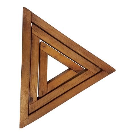 Antique English Wooden Triangular Trivets | Chairish