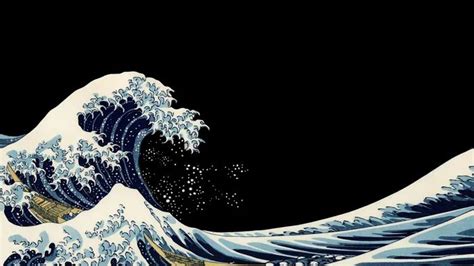 the great wave off kanishi is shown in this painting by japanese artist horyu