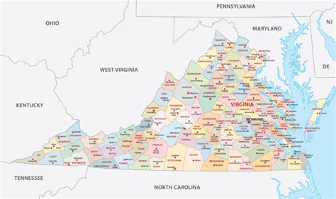 Virginia Counties Map | Mappr