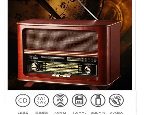 Top Fashion Vintage Wood Radio R065 Antique CD player/Bluetooth/USB/SD/MP3/MMC antique style for ...