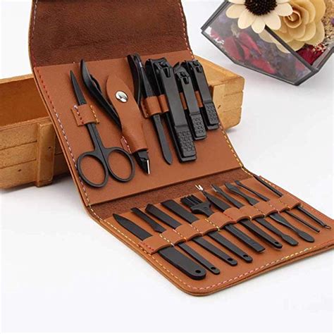 16 Pieces Manicure Set with PU Leather Case, Personal Care Tool, Gifts ...