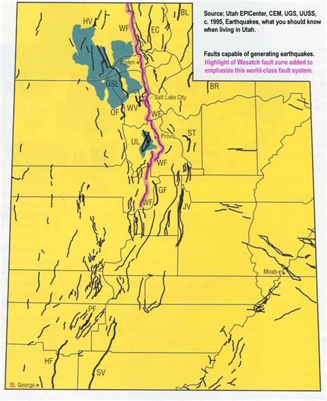 Utah faults capable of generating earthquakes | Utah, Earthquake, Epicenter