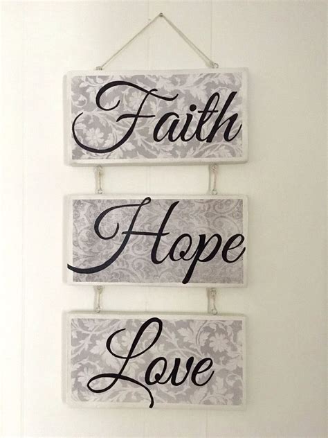 Wall decor sign, Faith Hope Love sign by MaryWarmth on Etsy | Welcome ...