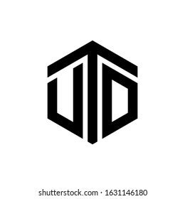 Utd Letter Logo Design Polygon Monogram Stock Vector (Royalty Free ...