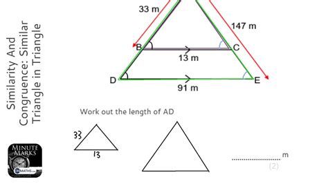 Similarity And Congruence: Similar Triangle in Triangle (Find Larger) (Grade 5) - Maths Revision ...