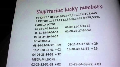 Sagittarius lucky winning numbers for the lottery - YouTube