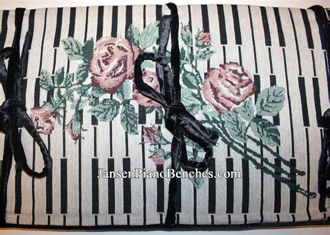 Keyboard and Rose Piano Bench Cushion – Jansen Piano Benches