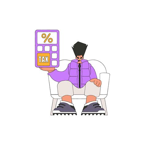 A fashionable man holds a calculator in his hand. Tax payment theme. 29178903 Vector Art at Vecteezy