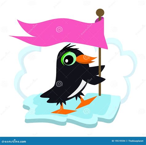 Penguin With A Flag Stock Images - Image: 19519594