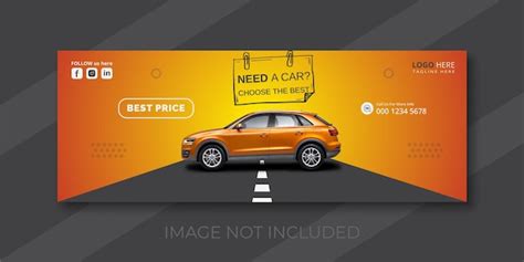 Premium Vector | Modern car for sale Facebook cover design template