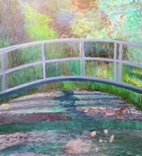 Monet Bridge And Lily Pads Painting by Claude Nivens