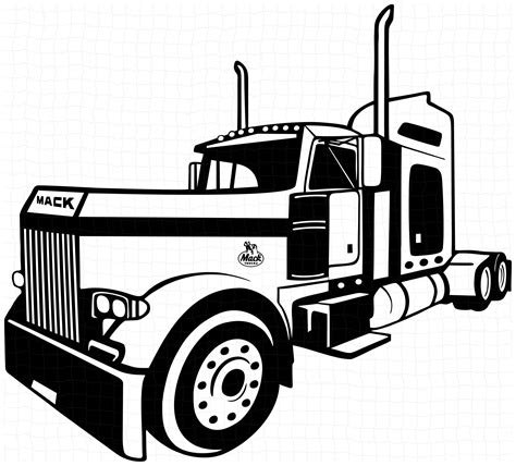 Sattelzug Svg Mack Semi Truck Silhouette Vektor Semi Truck | Etsy