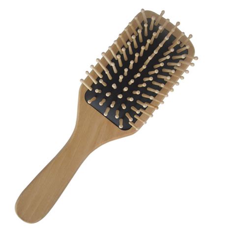 100% Natural Wooden Hair Brush with Wooden Bristles, Natural Hair Brush ...