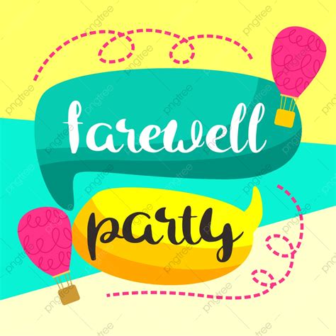 Farewell Party Card Template On Colorful Speech Bubble And Air Balloon Illustration Template ...