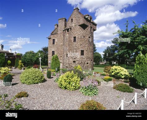 dh Claypotts castle DUNDEE ANGUS 15th century Scottish tower house castle Scotland home garden ...