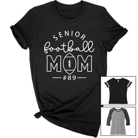 Senior Football Mom Shirt with Number - Personalized Spiritwear