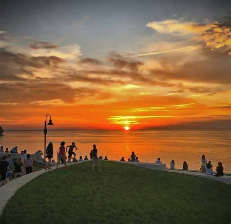 A breathtaking sunset at the Solstice Steps in Lakewood, Ohio. Credit ...