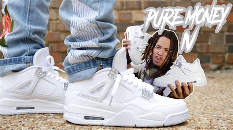 THE CLEANEST SHOE FOR THE SUMMER ?!?! JORDAN 4 "PURE MONEY" REVIEW AND ON FOOT !!! - YouTube