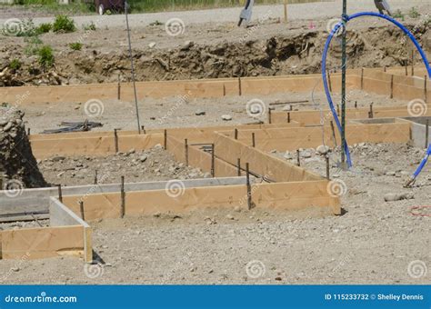 Concrete Forms for a Foundation Stock Photo - Image of aggregate, bind: 115233732