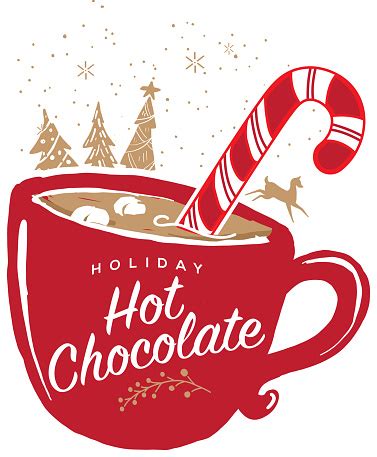 Holiday Hot Chocolate With Mug Greeting Design Stock Illustration - Download Image Now - Hot ...