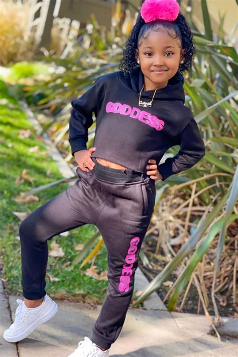 Mini Goddess Sweatpants Set - Black in 2021 | Kids outfits daughters, Cute little girls outfits ...