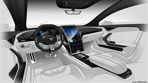 Check Out This Wild Tesla Model S Interior Render With Curvy Screen