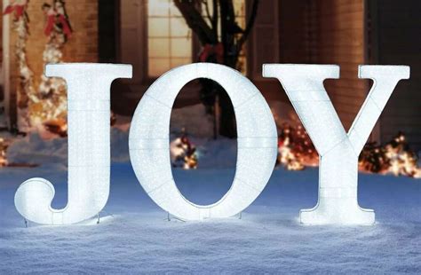 32" Tall Christmas Holiday LED Lighted Outdoor JOY Sign Yard Decor ~ COOL WHITE #EverStar # ...