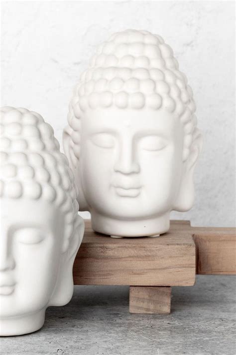 White Ceramic Buddha Head | Buddha head, White ceramics, Buddha