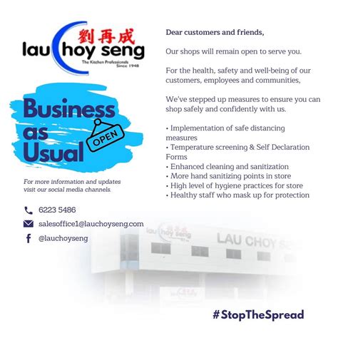 Lau Choy Seng - *Announcement* We are open for business as...