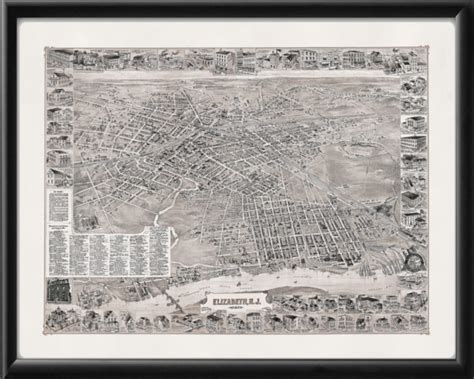 Elizabeth NJ 1898 Restored Map | Vintage City Maps