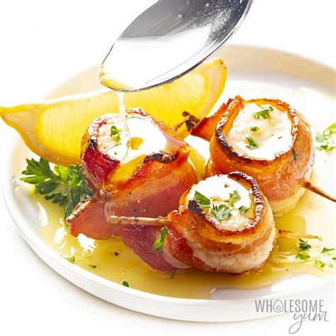 Bacon Wrapped Scallops Recipe In The Oven | Wholesome Yum