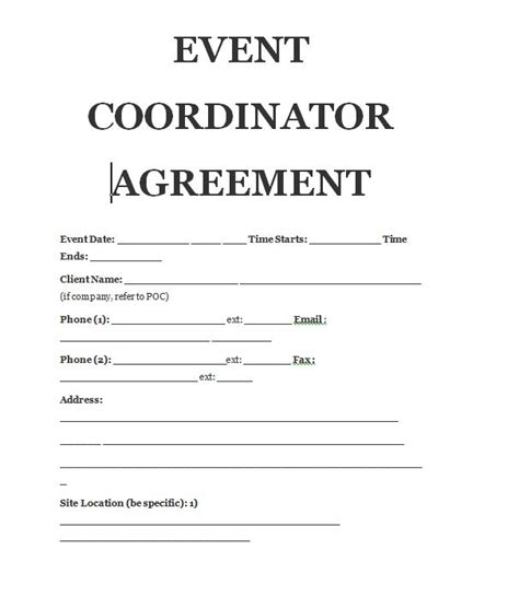 Transaction Coordinator Agreement Template