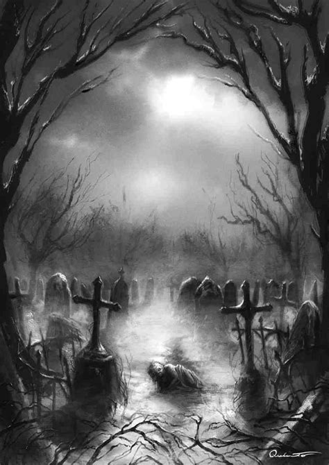 Cemetery artwork | Graveyard tattoo, Dark fantasy art, Beautiful dark art