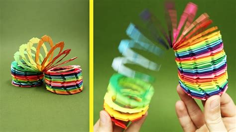 Easy DIY Paper real SLINKY - Yakomoga 5 Minute paper crafts DIY - YouTube