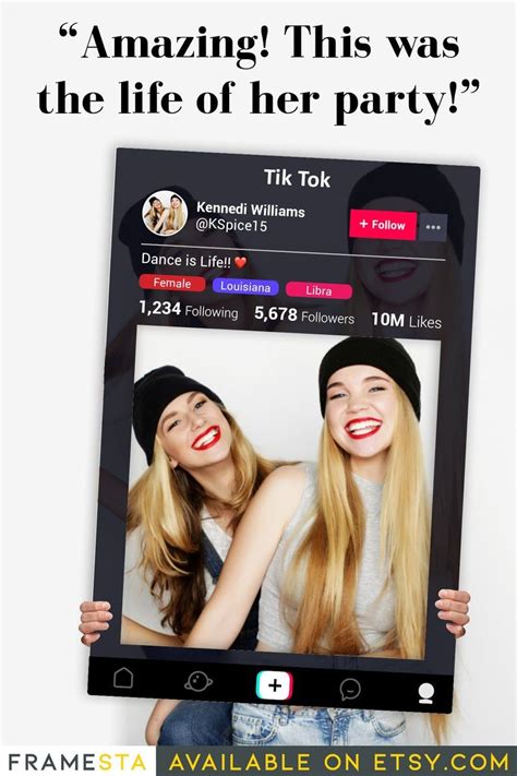 Tik Tok Party Photo Booth Frame TikTok Birthday Party Photo | Etsy in ...