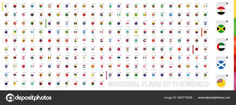 Collection Label Flags World National Flags Sorted Continent Set Vector ...