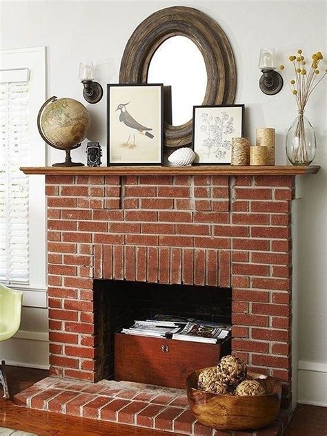 32 Inspiring Fireplace Mantel Decor Ideas For Wintertime | Brick ...