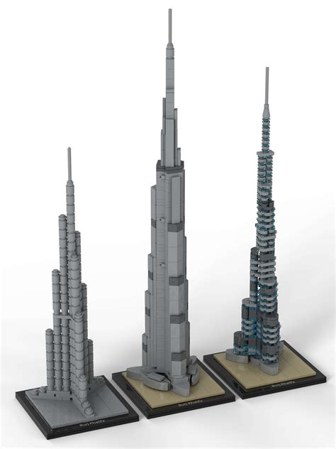 The three Burj Khalifas of the Architecture line. Which one's your favorite? : r/lego