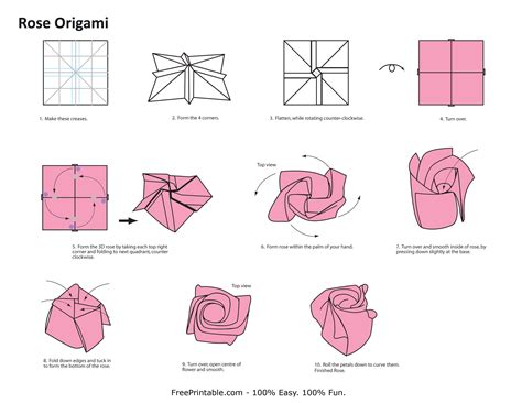 Origami paper rose