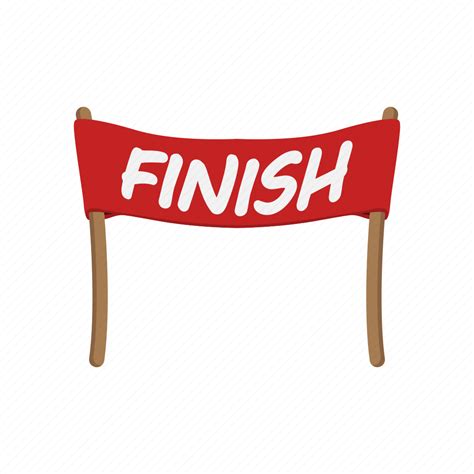 Cartoon, finish, finishing, flag, line, race, ribbon icon - Download on Iconfinder