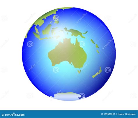 Australia, New Zealand, Tasmania on the Planet Earth. Globe with ...