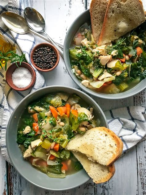 Chicken Soup with White Beans and Parmesan Escarole – The Cook Nook Chicken Roaster, Chicken ...