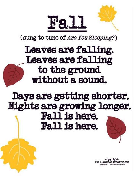 Fall is here (preschool) | Fall kindergarten, Classroom songs ...