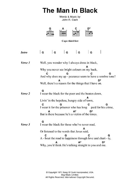 The Man In Black by Johnny Cash - Guitar Chords/Lyrics - Guitar Instructor