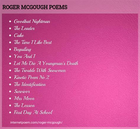 Roger Mcgough Poems